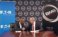 Left to right are: Seydou Kane, managing director Eaton (Africa) and Gavin Pelser, managing director BMG.